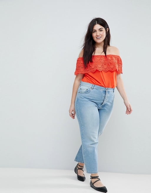 ASOS Brave Soul Plus Linda Crochet Bardot Top