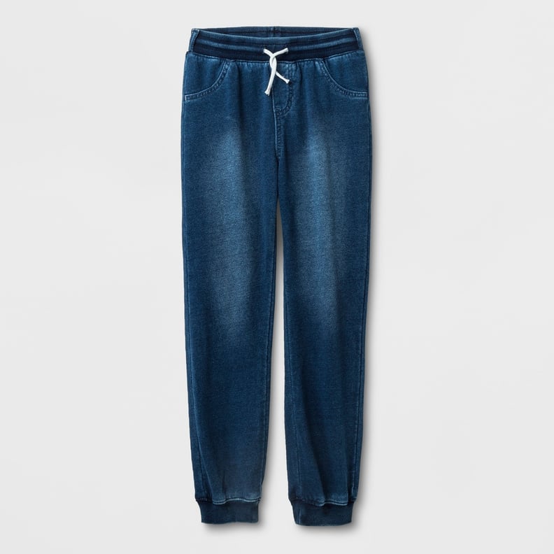 Knit Denim Jogger Pants