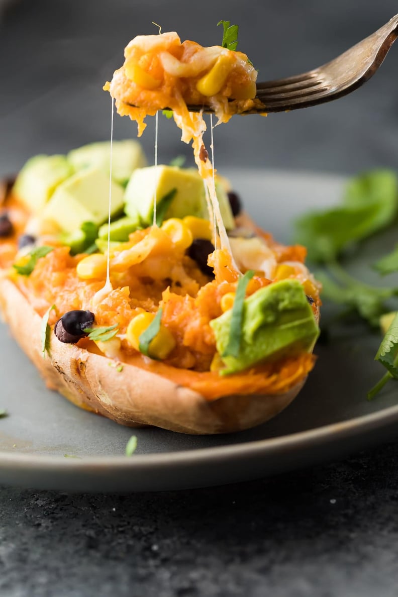 Freezer-to-Oven Enchilada-Stuffed Sweet Potatoes