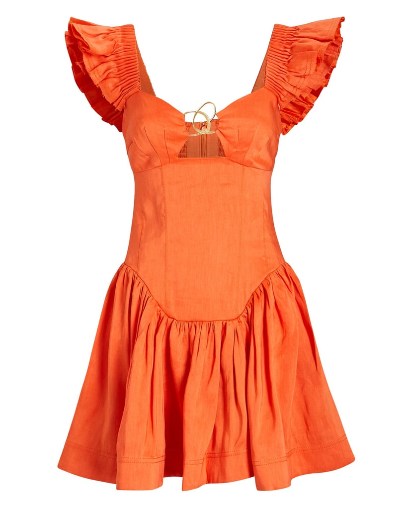 Aje Simone Ruffled Linen-Blend Mini Dress