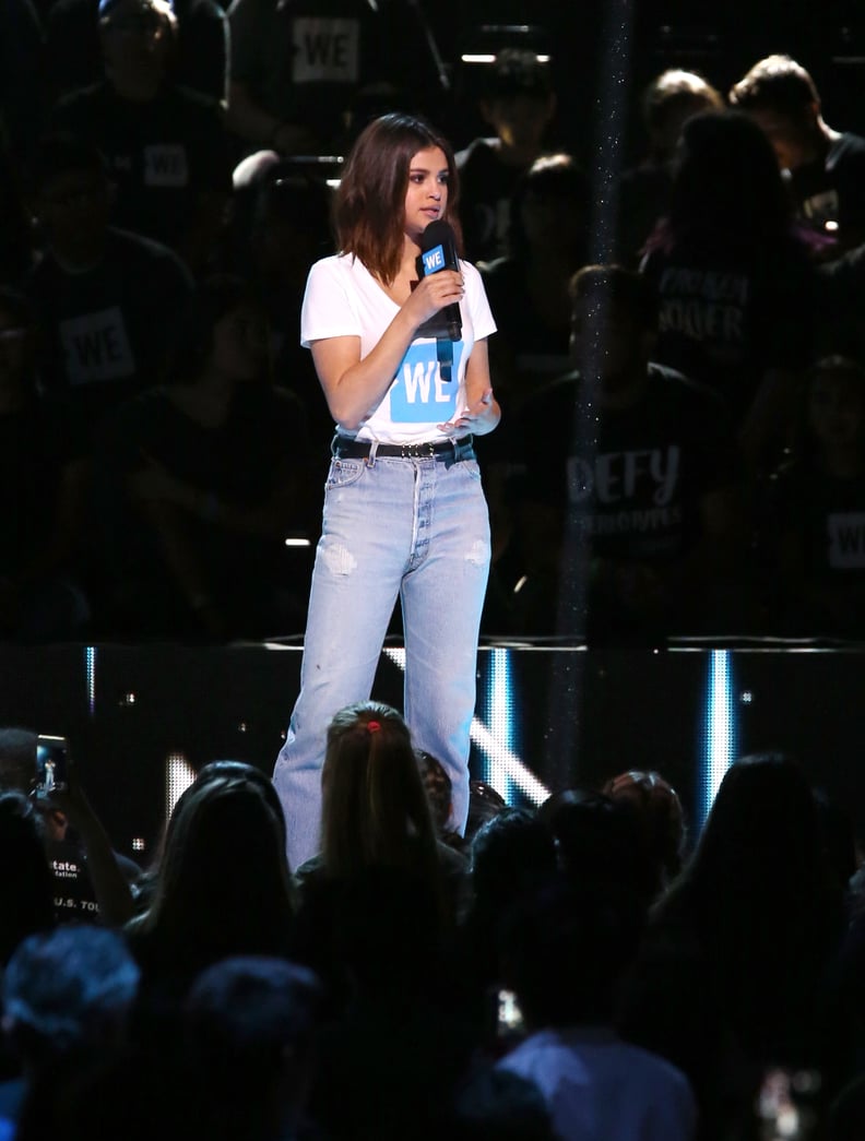 Underneath, She Rocked Her WE Day Logo Tee