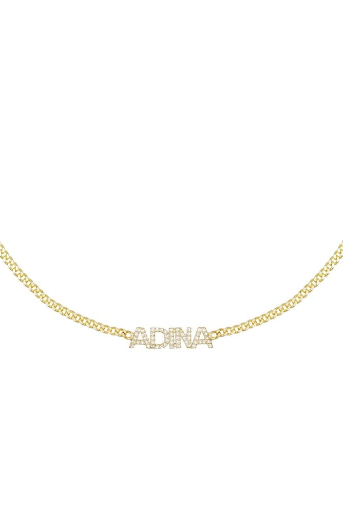 A Cool Choker: By Adina Eden Personalized Pavé Nameplate Choker