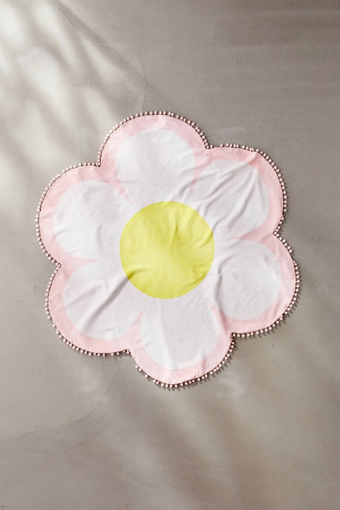 ban.do Shaped Daisy Pompom-Trim Beach Towel