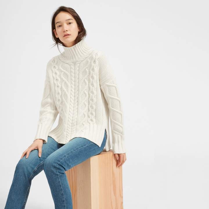 Everlane The Wool-Cashmere Oversized Cable Turtleneck