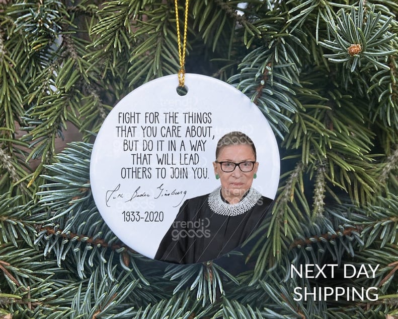 Trendi Goods Co. RBG Memorial Quote Ornament