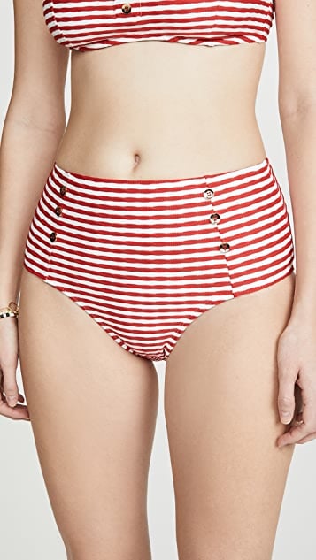 Shoshanna High Waisted Button Bikini Bottoms
