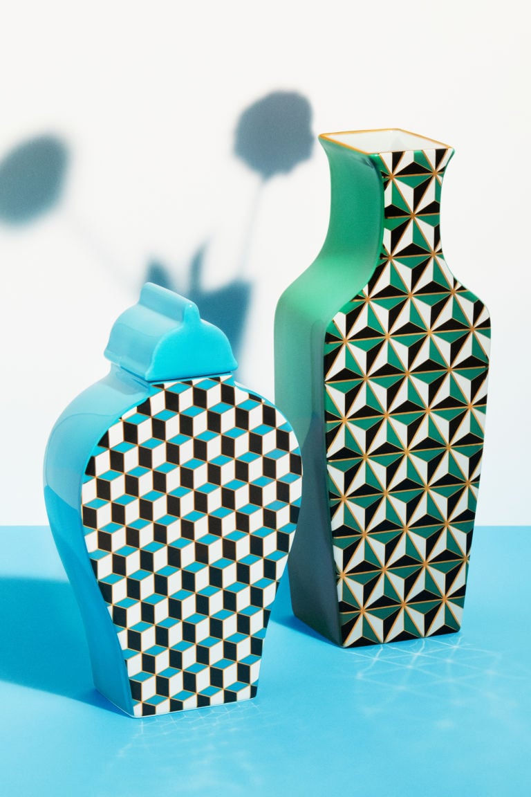 Jonathan Adler x H&M Short Vase With Lid and Tall Porcelain Vase