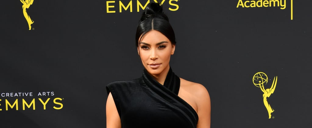 Kim Kardashian's Velvet Dress and Sandals at Creative Emmys