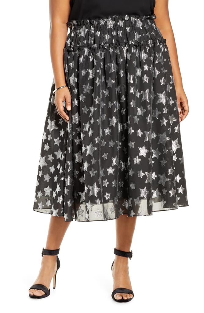 Halogen x Atlantic-Pacific Star Chiffon Midi Skirt