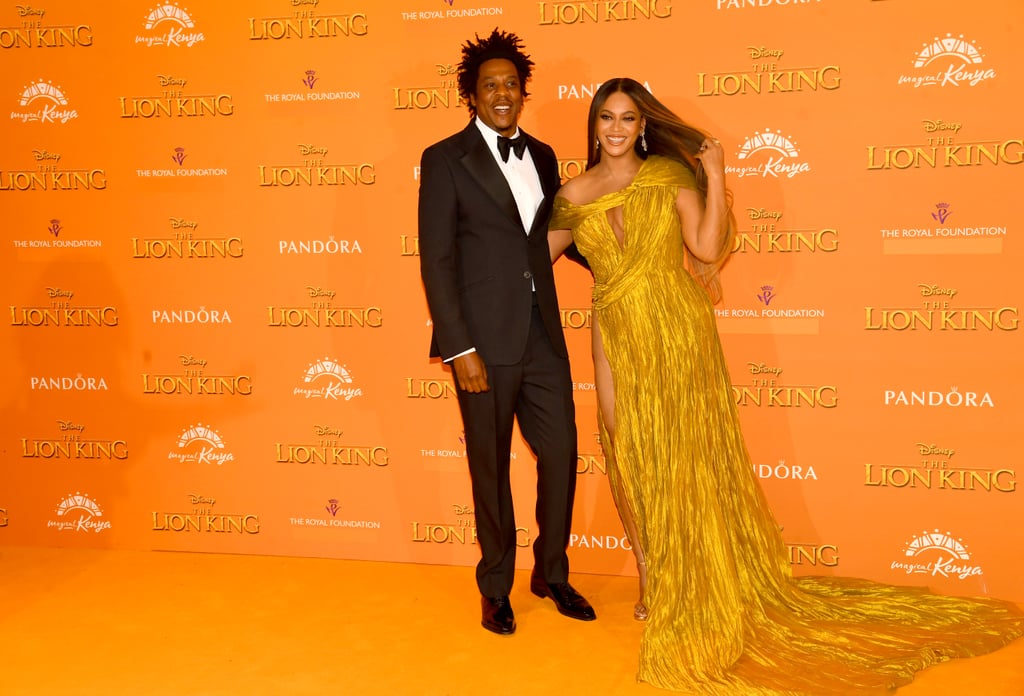 Pictured: JAY-Z and Beyoncé at The Lion King premiere in London.