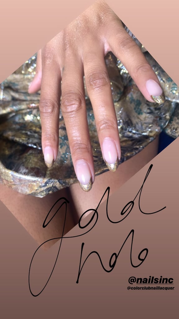 Jourdan Dunn’s Holographic Gold French Manicure at the BFAs