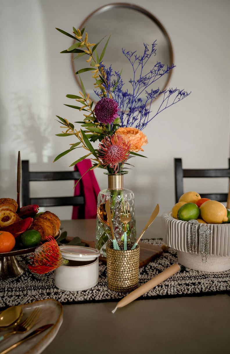 Effortless Composition Classic Glass and Brass Vase