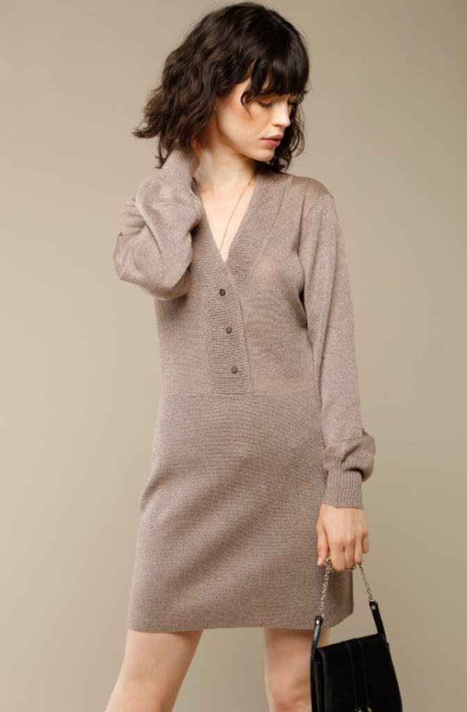 Rouje Alma Dress in Gold Lurex ($180)