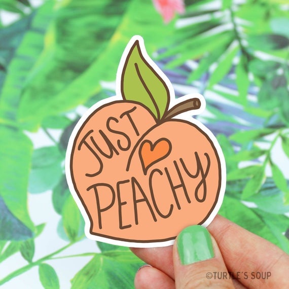 Just Peachy Vinyl Sticker