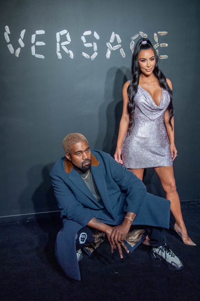 Kim Kardashian and Kanye West at Versace Fashion Show 2018