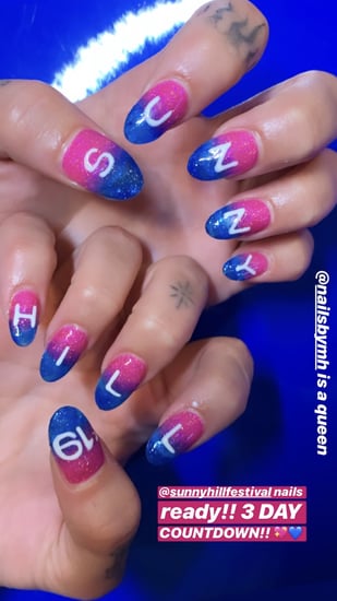 Dua Lipa Sunny Hill Festival Nail Art