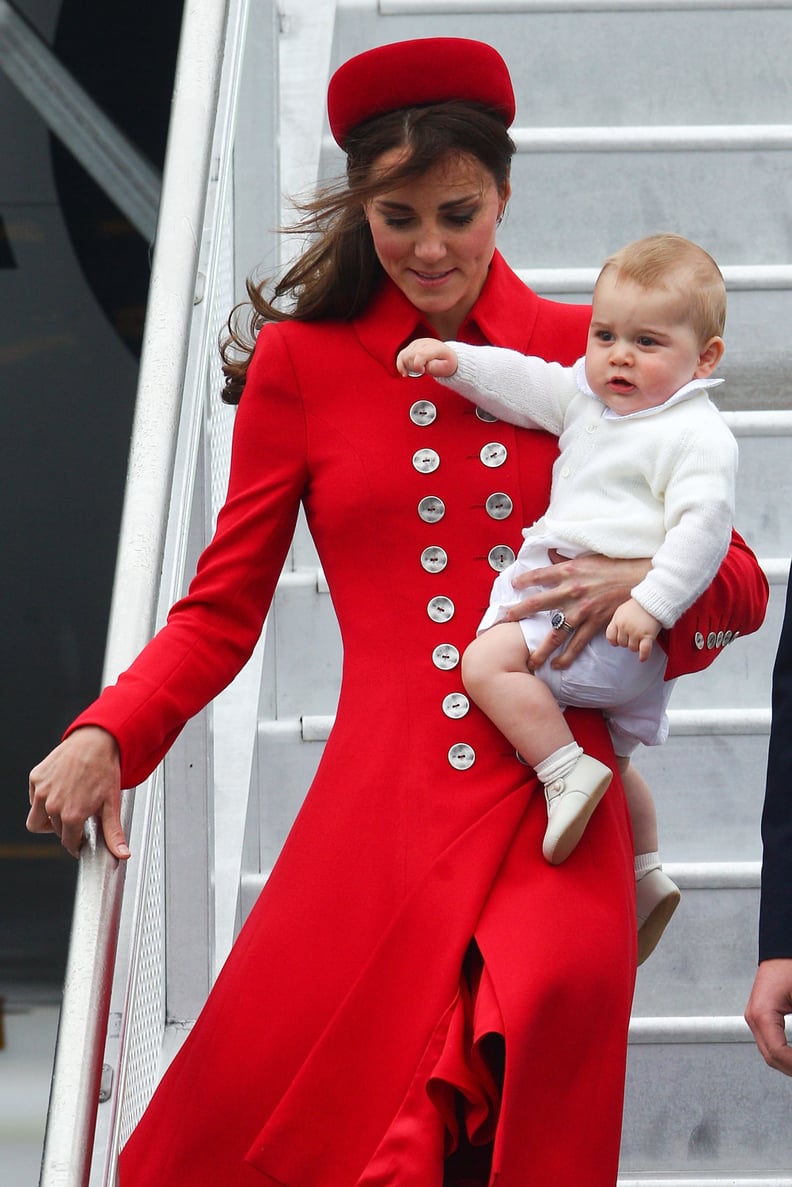 Kate Arriving in New Zealand With George, 2014