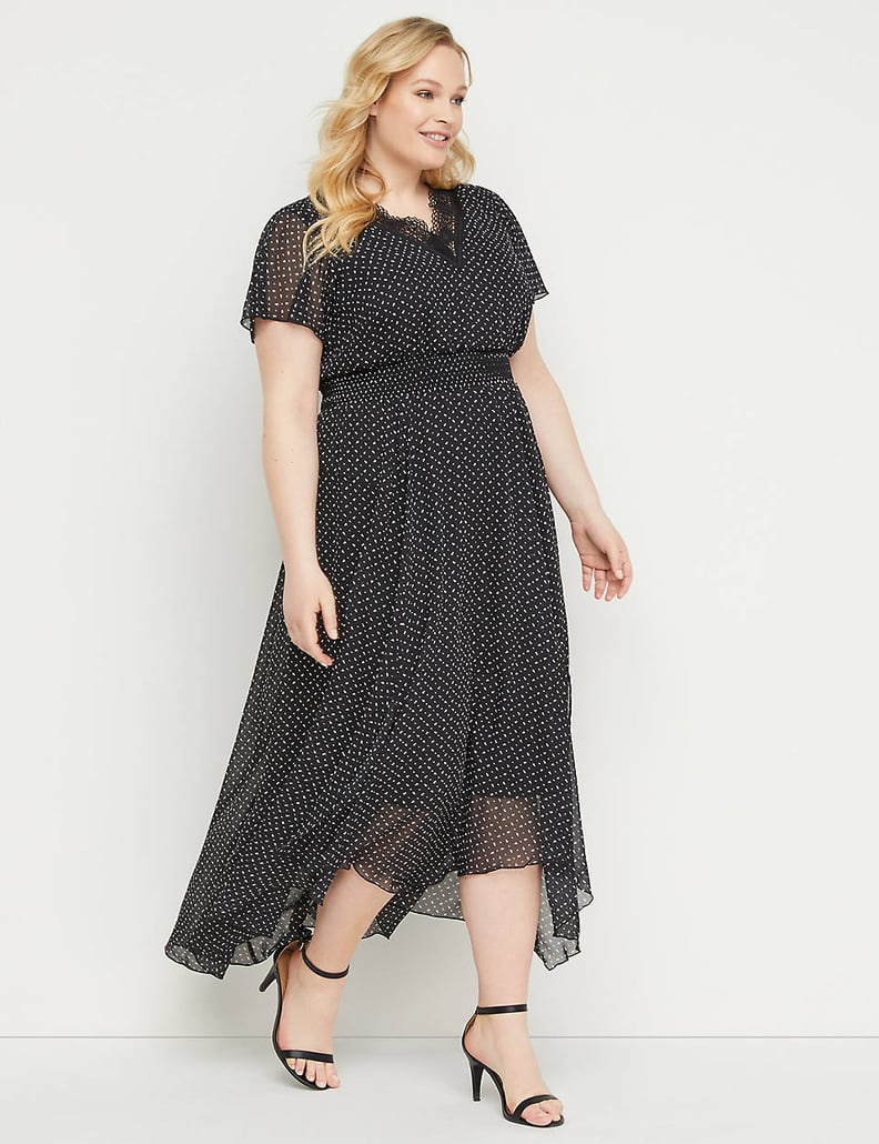 Lane Bryant Chiffon Fit & Flare Maxi Dress With Smocked Waist