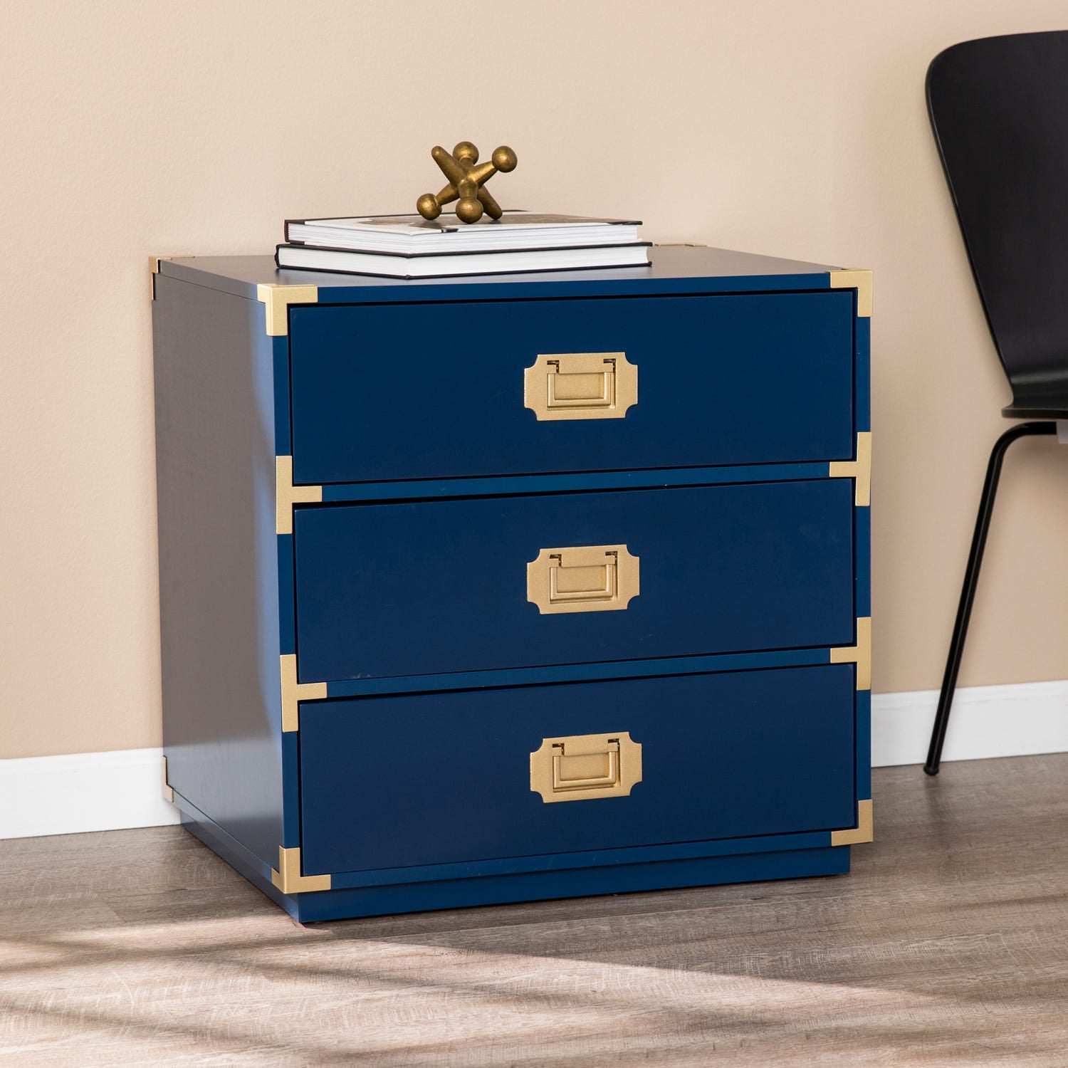 Mae Blue Three Drawer Storage Chest Out With the Clutter in