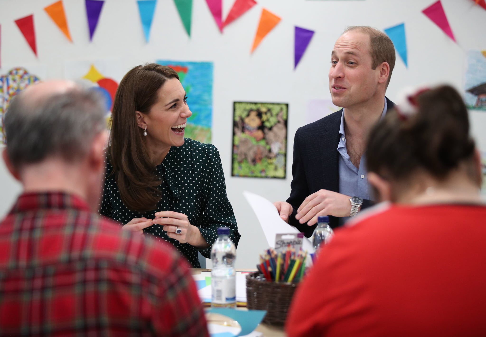 LONDON, ENGLAND - DECEMBER 11: Catherine, Duchess of Cambridge and Prince William, Duke of Cambridge take part in an art and craft session with clients during their visit to Evelina London Children's Hospital on December 11, 2018 in London, England.  Evelina London, which is part of Guy's and St Thomas' NHS Foundation Trust, is preparing to mark its 150th anniversary in 2019. (Photo by Yui Mok - WPA Pool/Getty Images)