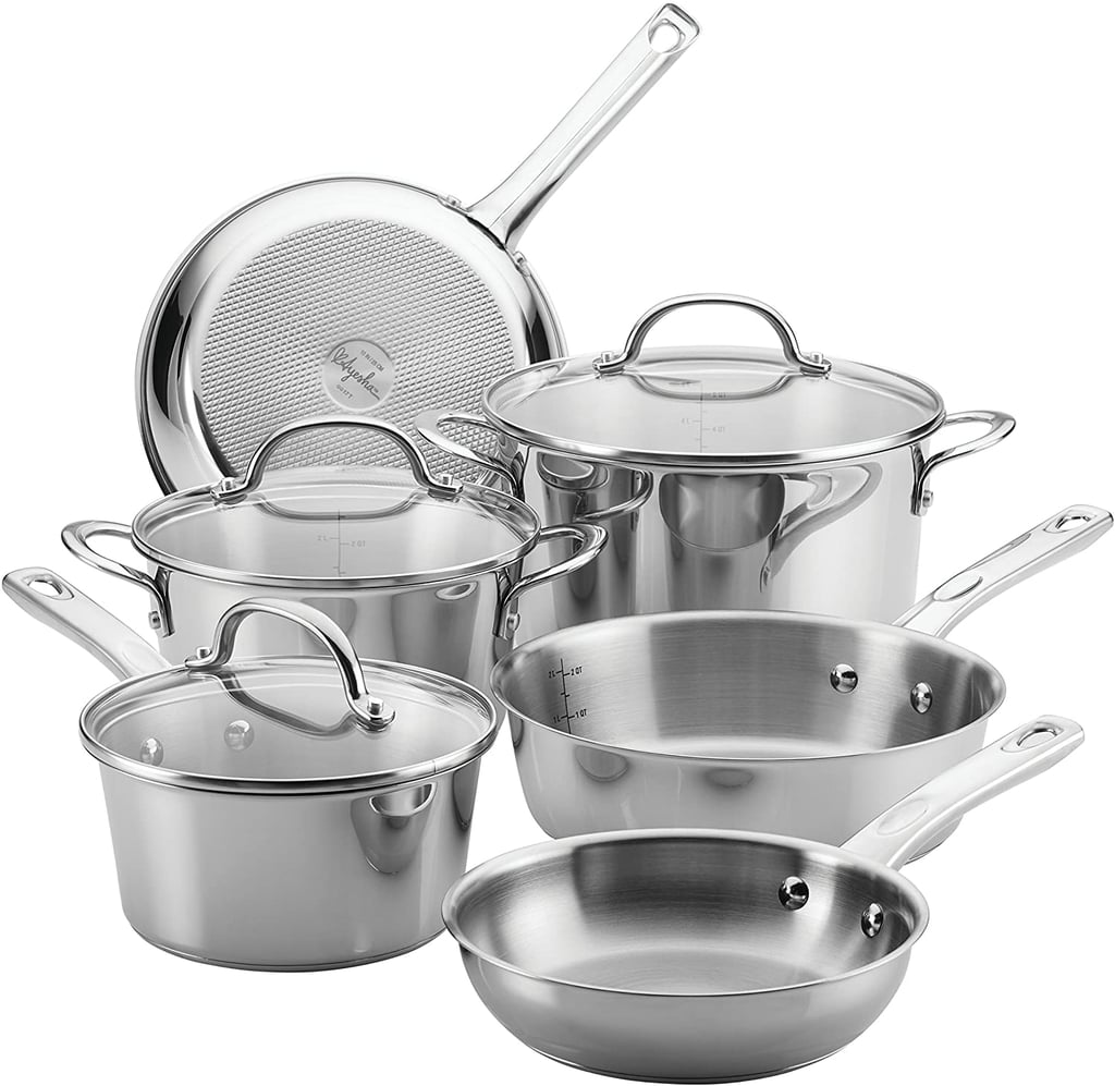 Stainless Steel Set: Ayesha Curry Home Collection Stainless Steel Cookware Pots and Pans Set