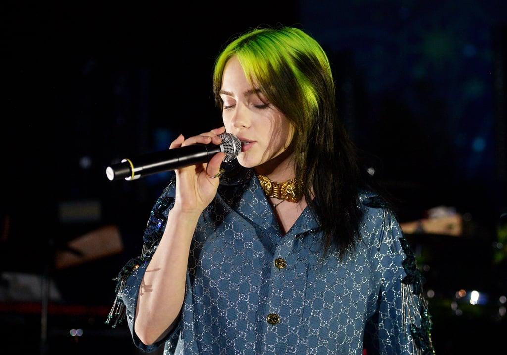 Billie Eilish's Neon-Green and Black Hair Before the Music Video