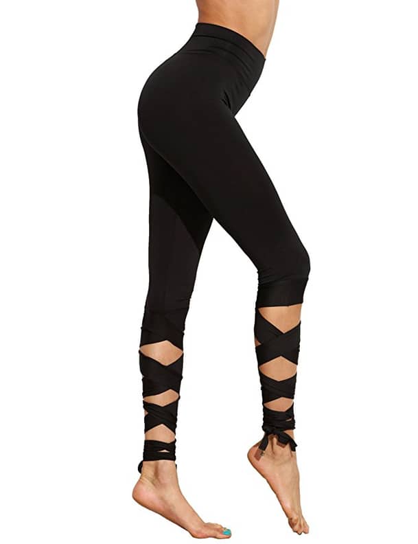 Women's Dance Pants, Covet Dance, Criss Cross Tie Leggings, $32.00, from  VEdance LLC, The very best in ballroom and Latin dance shoes and dancewear.