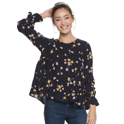 POPSUGAR Tiered-Sleeve Top in Keepsake Floral