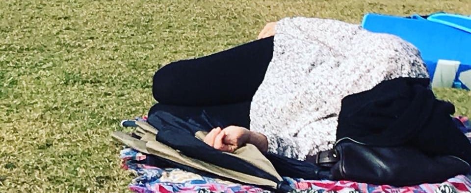 Mom Napping During Kid's Soccer Game