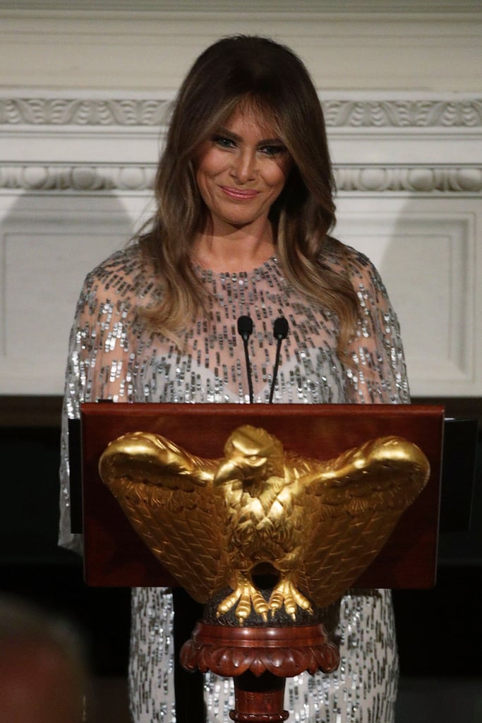 Melania's Sparkly Monique Lhuillier