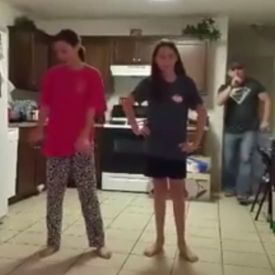 Dad Secretly Dances Behind Daughters to "Watch Me Whip"