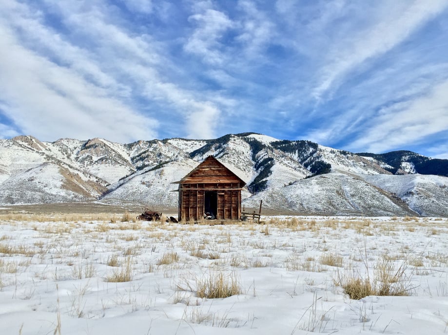 "Establishing a central focal point can have dramatic impact. Here, wispy clouds lead the eye to the hut and create a stronger sense of focus."