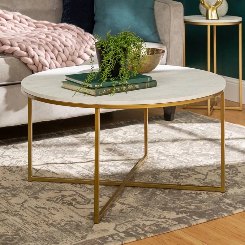 Saracina Home Glam X Base Round Coffee Table