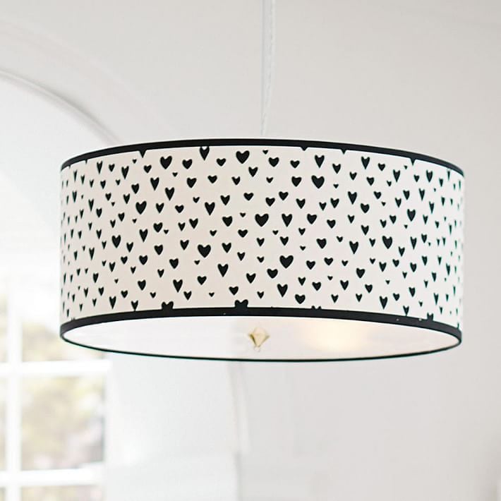 MayBaby Painted Hearts Drum Shade Pendant ($249)