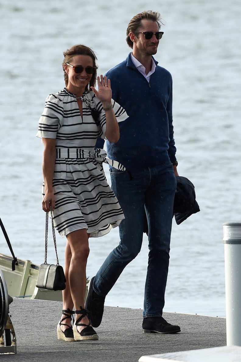 Pippa Middleton Wore a Pair of Tie-Up Espadrille Wedges