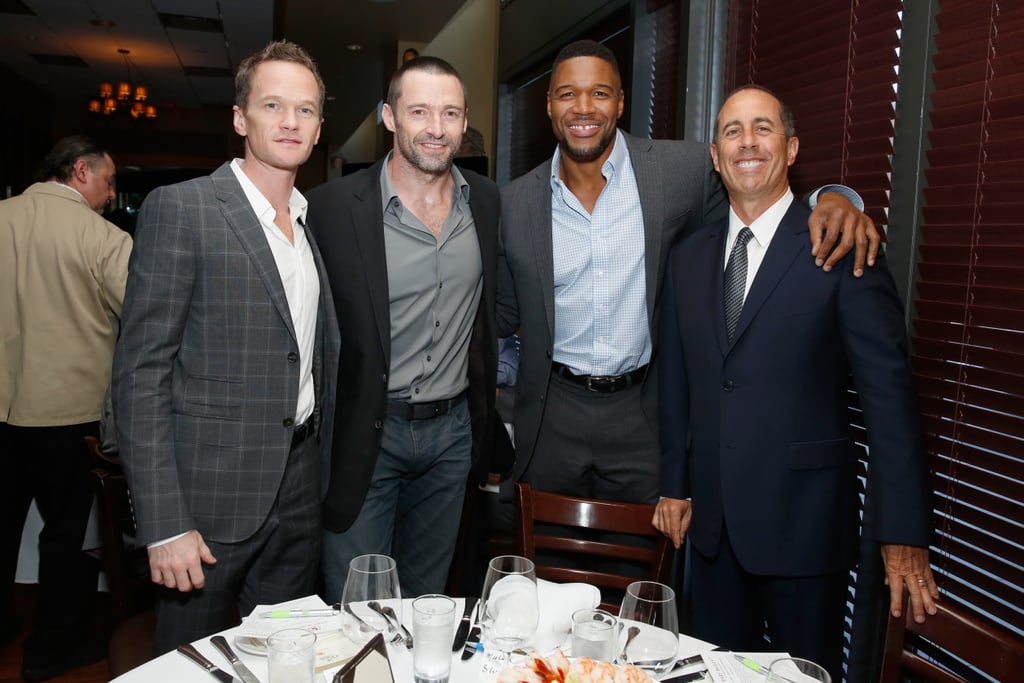 Jerry Seinfeld hosted a lunch to support the Baby Buggy Fatherhood Initiative with guests Neil Patrick Harris, Hugh Jackman, and Michael Strahan in NYC on Tuesday.