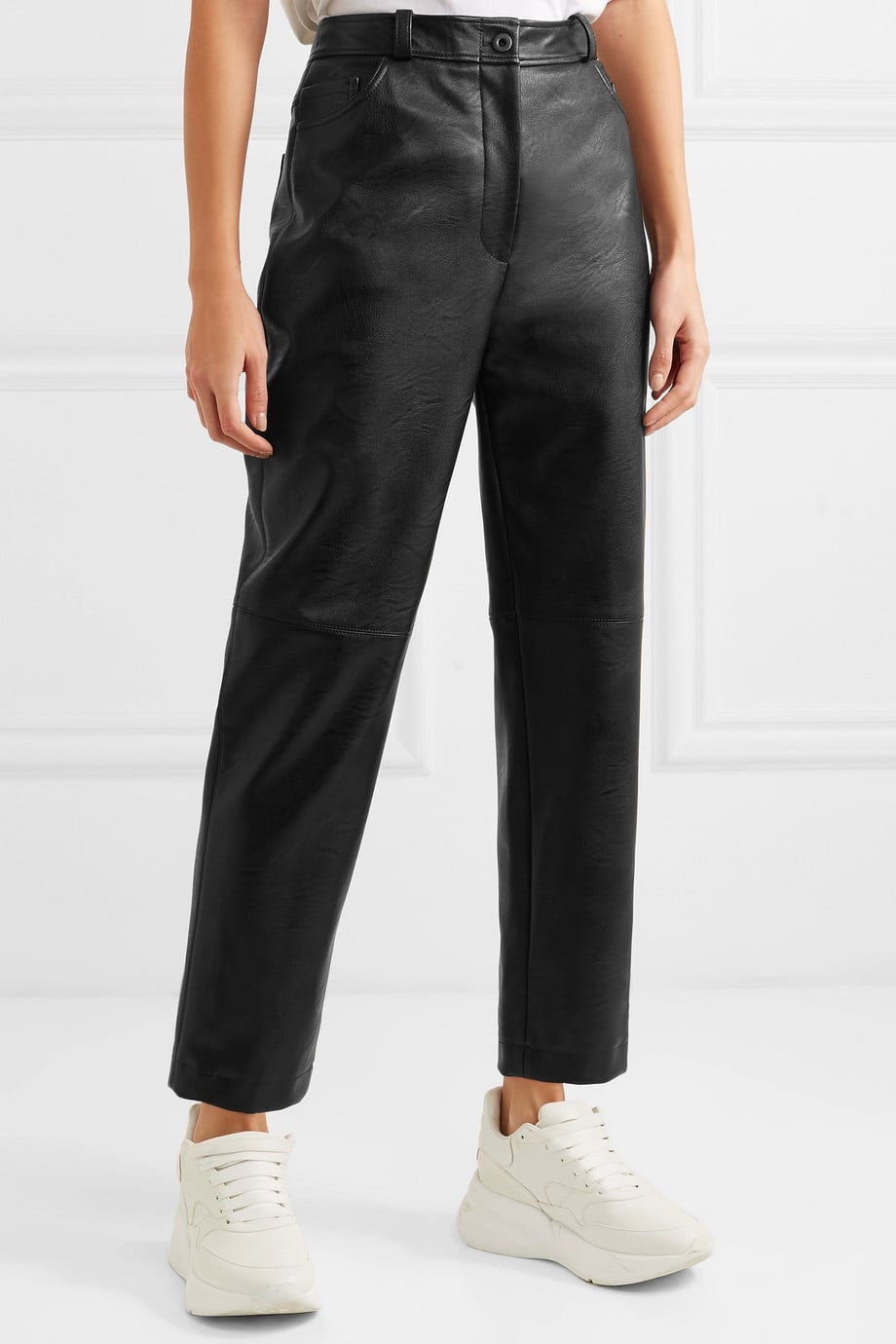 Trousers  Faux Leather Straight Leg Trouser  Oasis
