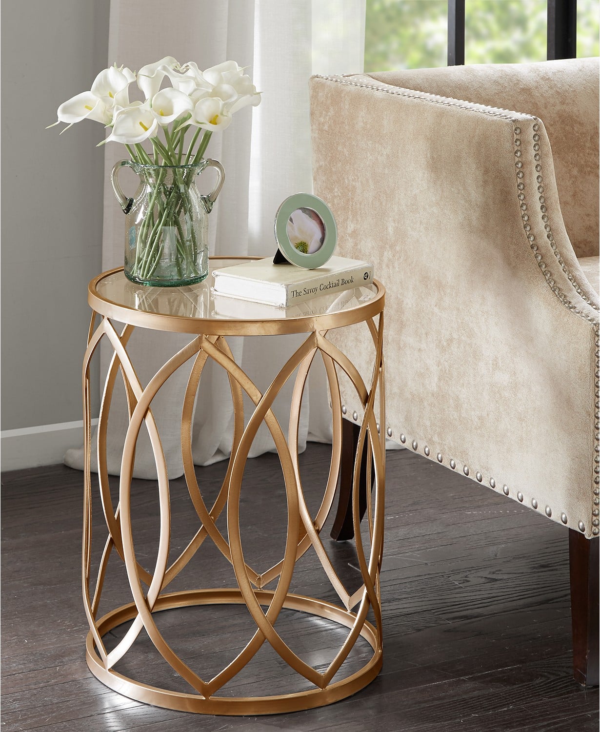 Madison Park Amir Metal Eyelet Accent Table 28 Furniture Pieces