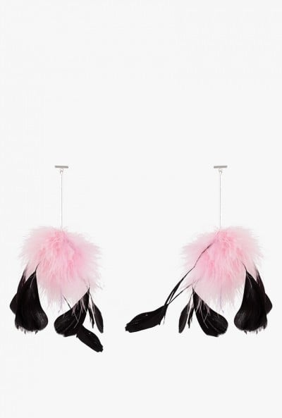 Marabou Pom Pom Earrings