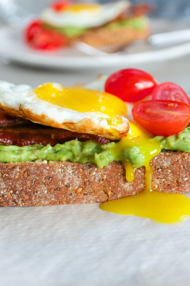 Avocado Toast With Bacon and Eggs