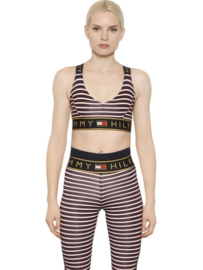 Striped Microfiber Sports Bra Top