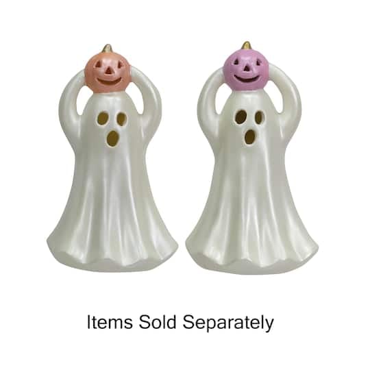 Assorted 8" Ghost Holding Pumpkin Tabletop Décor by Ashland