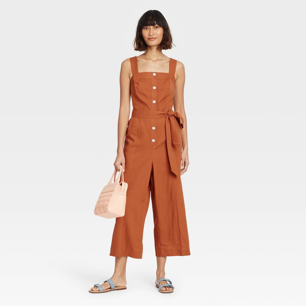 All in One Outfit: A New Day Sleeveless Button-Front Jumpsuit