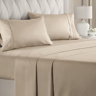 CGK Unlimited 6-Piece Microfibre Solid Sheet Set