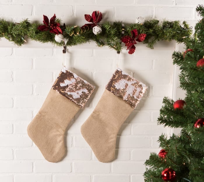 Champagne Sequin Holiday Stockings