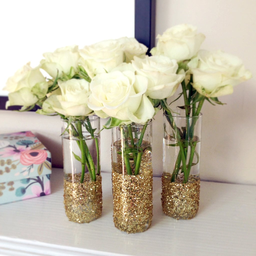 DIY Glitter Shot Glass Vases
