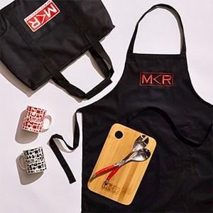 My Kitchen Rules Showbag ($22)
Includes:
MKR cooler bag
Any two items from: apron, mug set, salad servers or cutting board
Assorted grocery items My Kitchen Rules Showbag ($22)
Includes:
MKR cooler bag
Any two items from: apron, mug set, salad servers or cutting board
Assorted grocery items