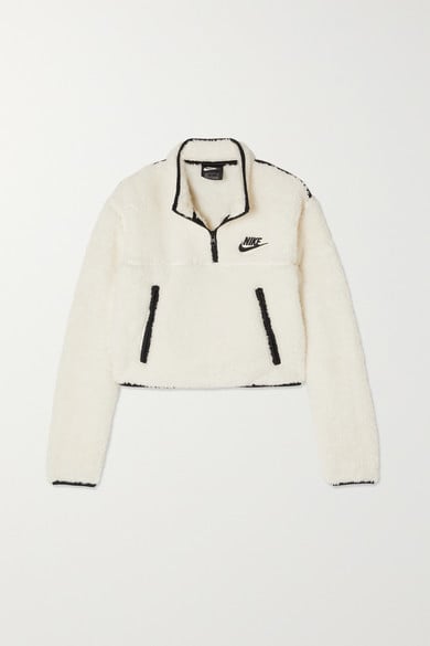 Nike Cropped Jersey-Trimmed Fleece Sweatshirt
