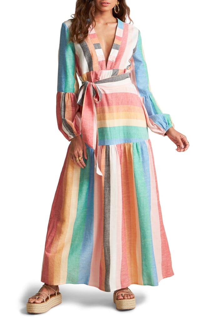 Billabong x Sincerely Jules Mix it Up Stripe Long-Sleeve Maxi Dress