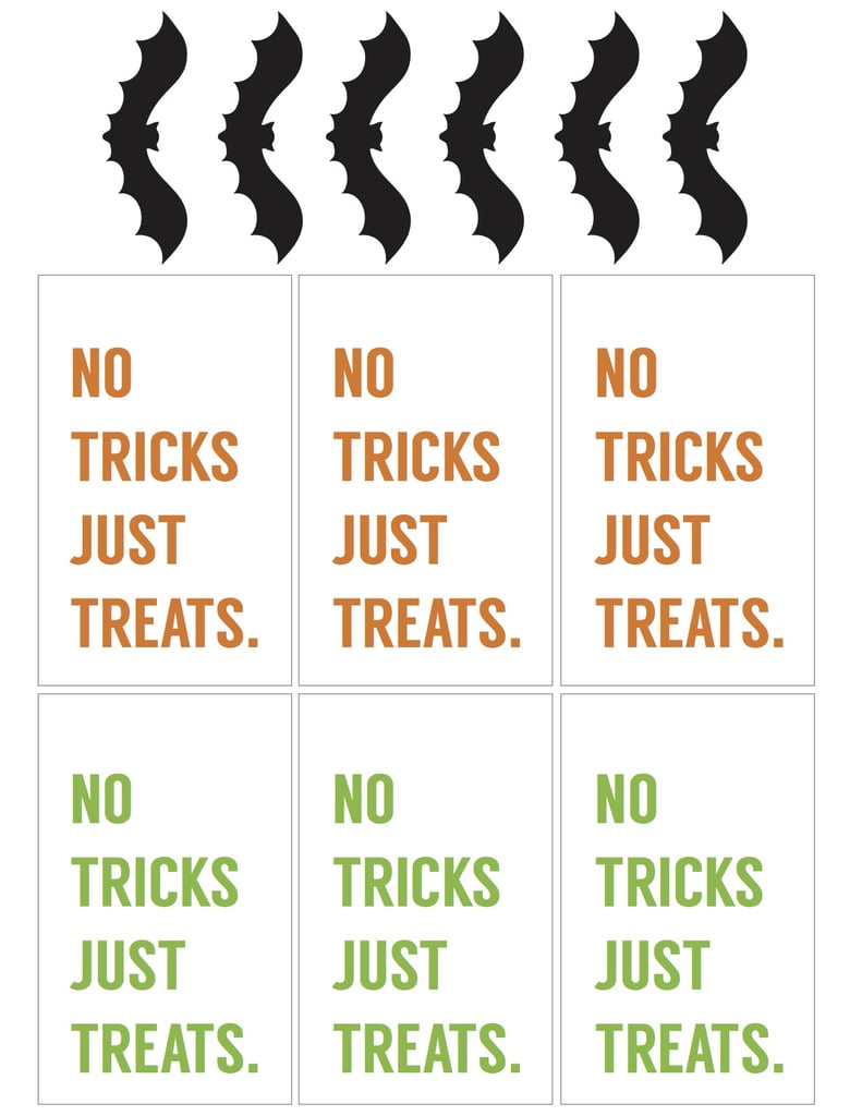 No Tricks Just Treats Free Printable Halloween Gift Tags POPSUGAR